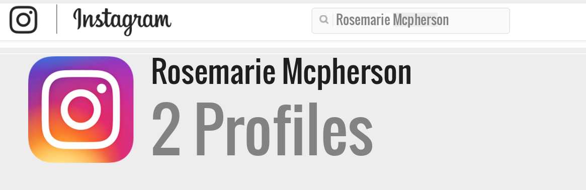 Rosemarie Mcpherson instagram account