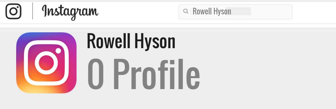 Rowell Hyson instagram account