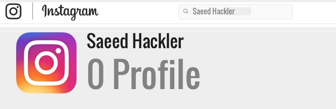 Saeed Hackler instagram account