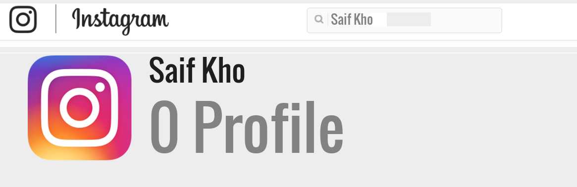 Saif Kho instagram account