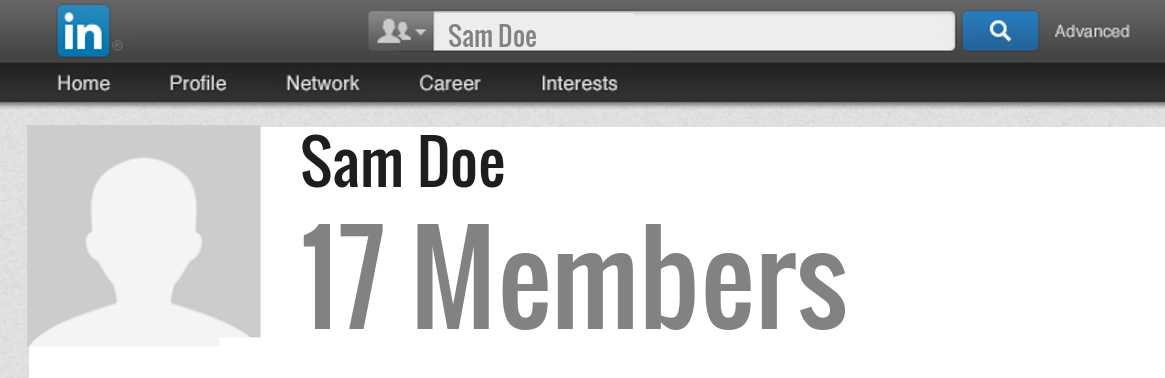 Sam Doe linkedin profile