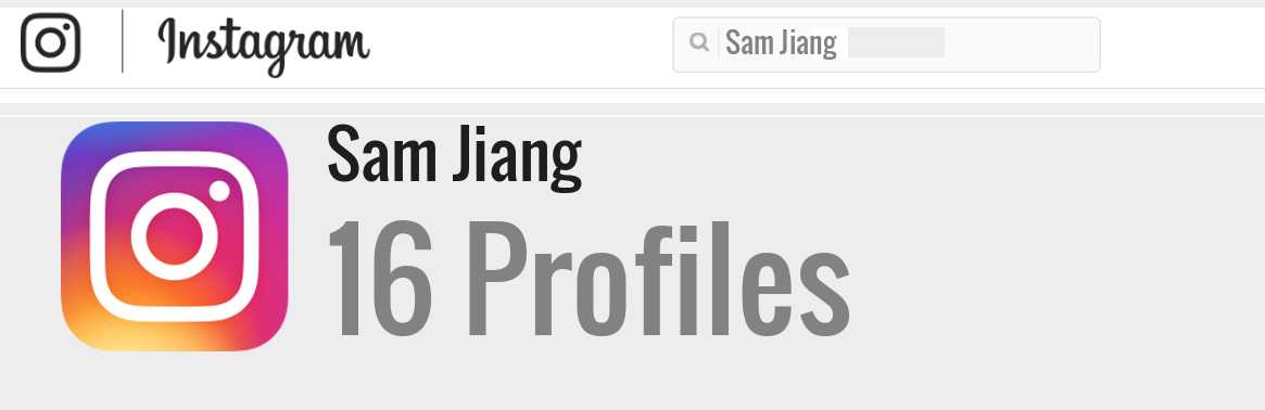 Sam Jiang instagram account