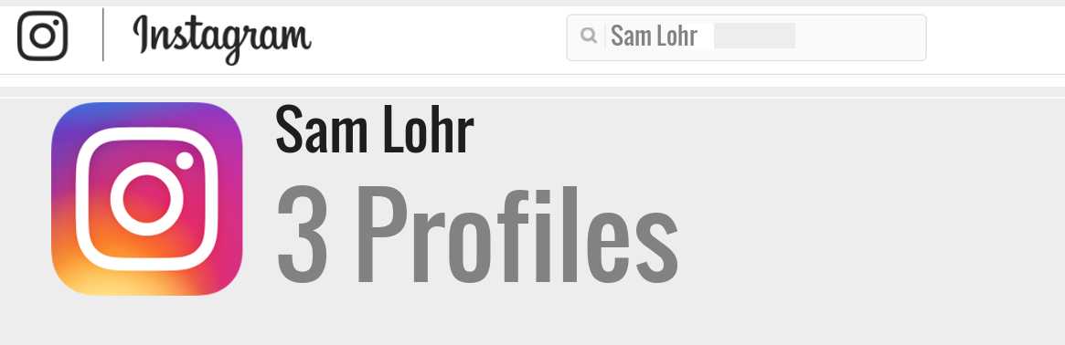Sam Lohr instagram account