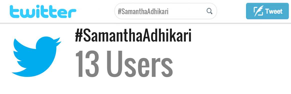 Samantha Adhikari twitter account