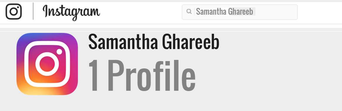 Samantha Ghareeb instagram account