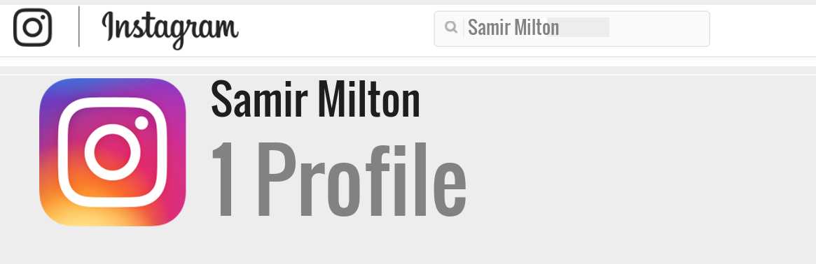 Samir Milton instagram account