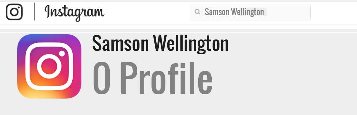 Samson Wellington instagram account