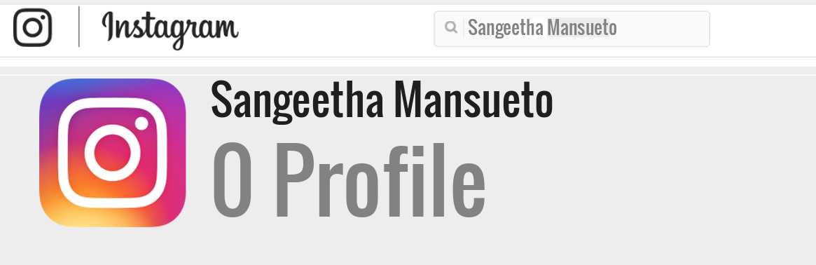 Sangeetha Mansueto instagram account