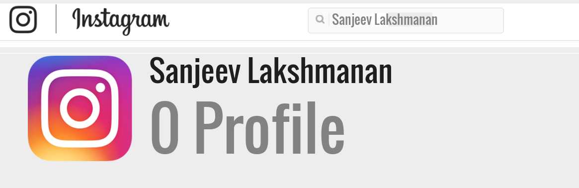 Sanjeev Lakshmanan instagram account