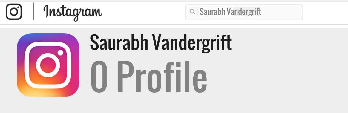 Saurabh Vandergrift instagram account