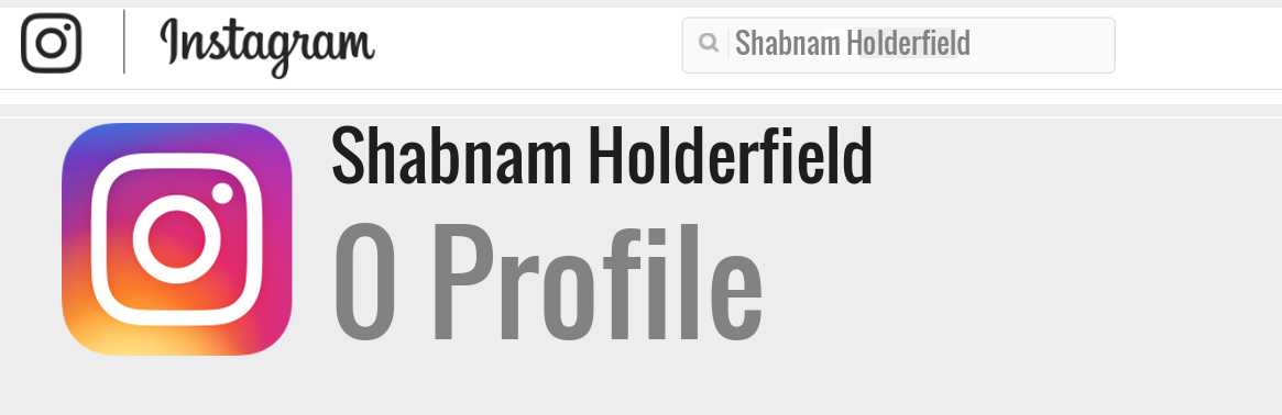 Shabnam Holderfield instagram account