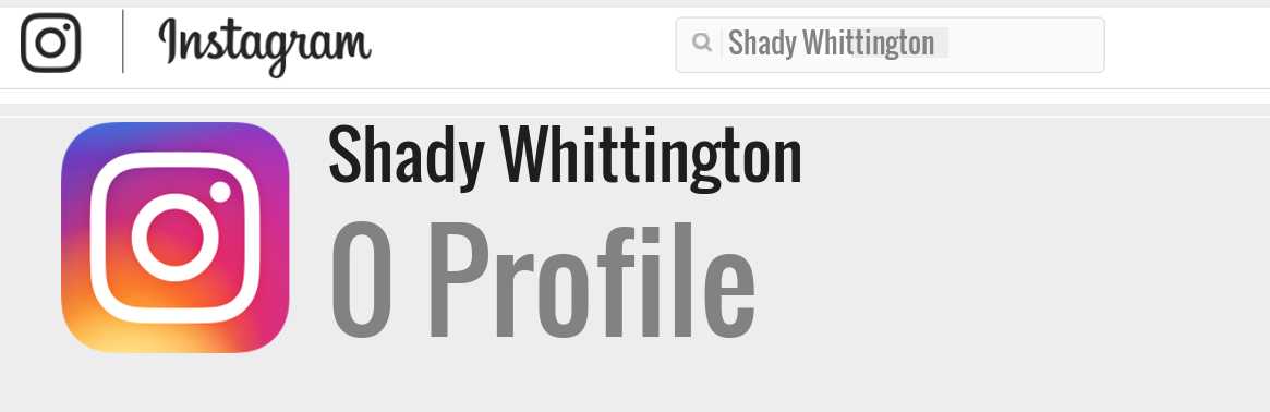 Shady Whittington instagram account