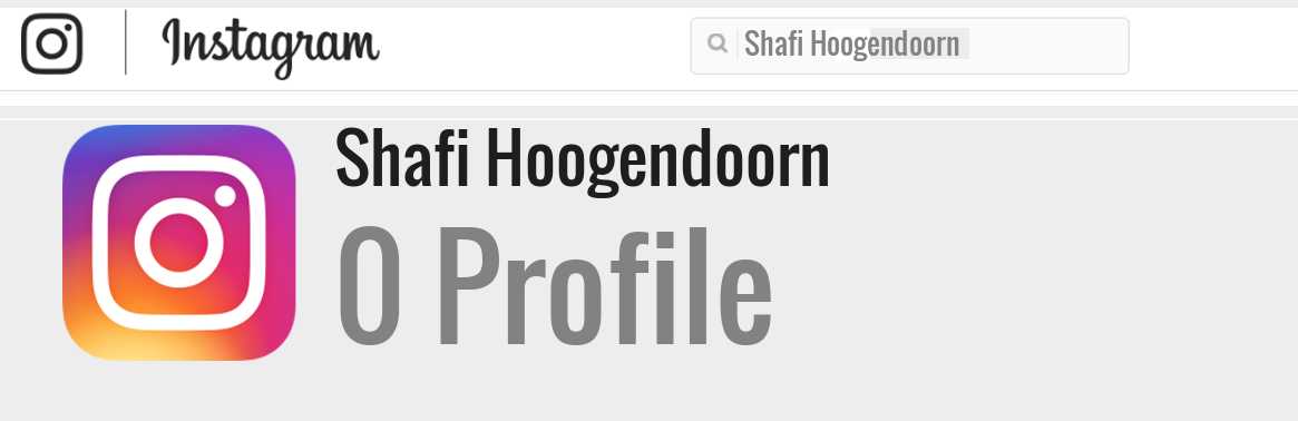 Shafi Hoogendoorn instagram account