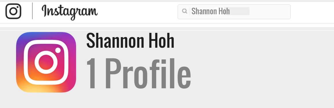 Shannon Hoh instagram account