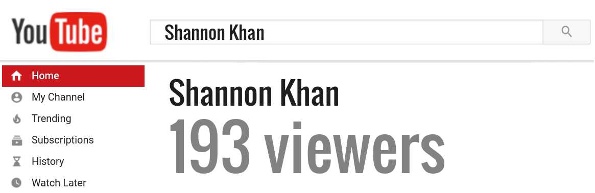 Shannon Khan youtube subscribers