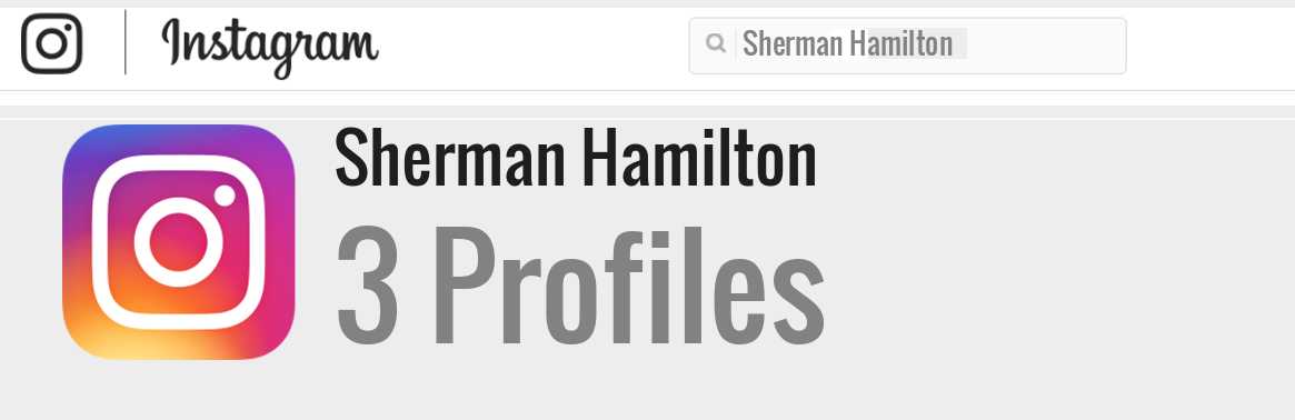 Sherman Hamilton instagram account