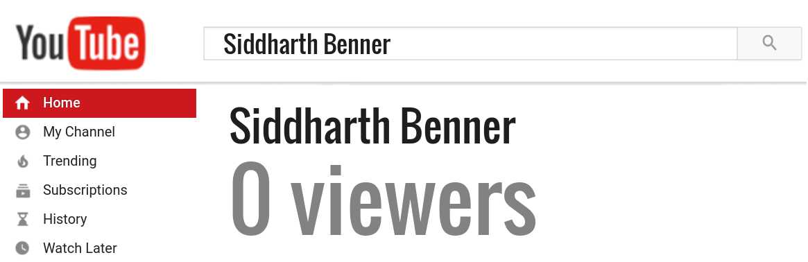 Siddharth Benner youtube subscribers