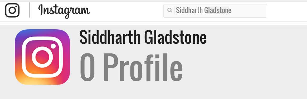 Siddharth Gladstone instagram account