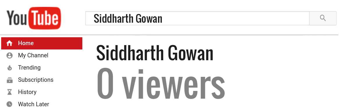 Siddharth Gowan youtube subscribers
