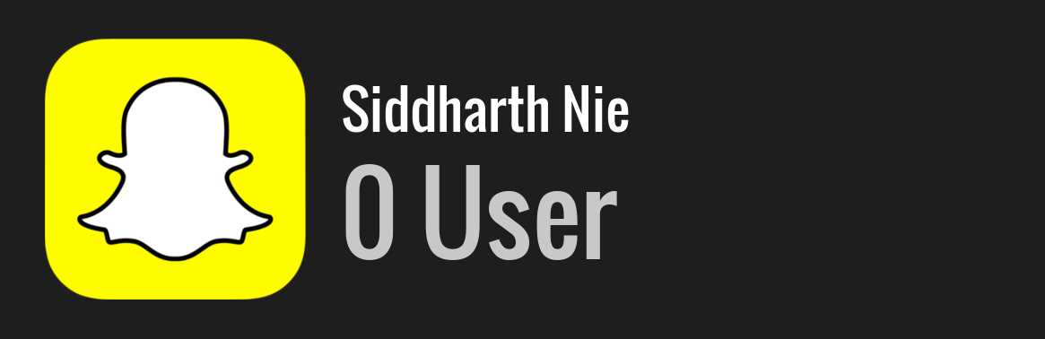 Siddharth Nie snapchat