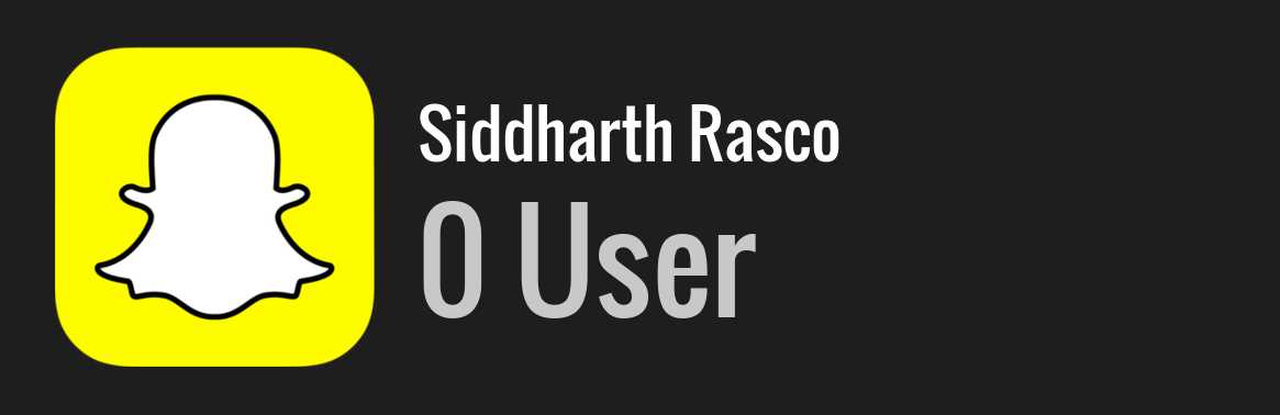 Siddharth Rasco snapchat