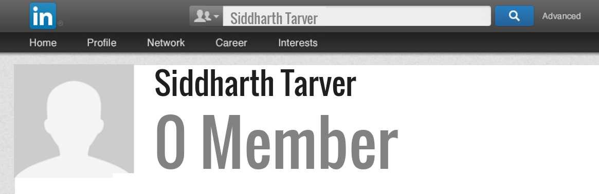 Siddharth Tarver linkedin profile