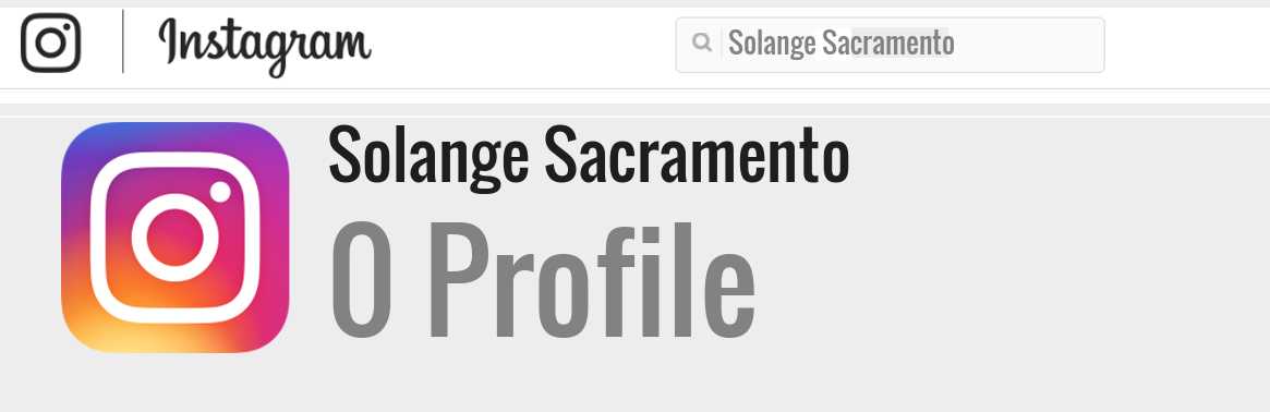 Solange Sacramento instagram account