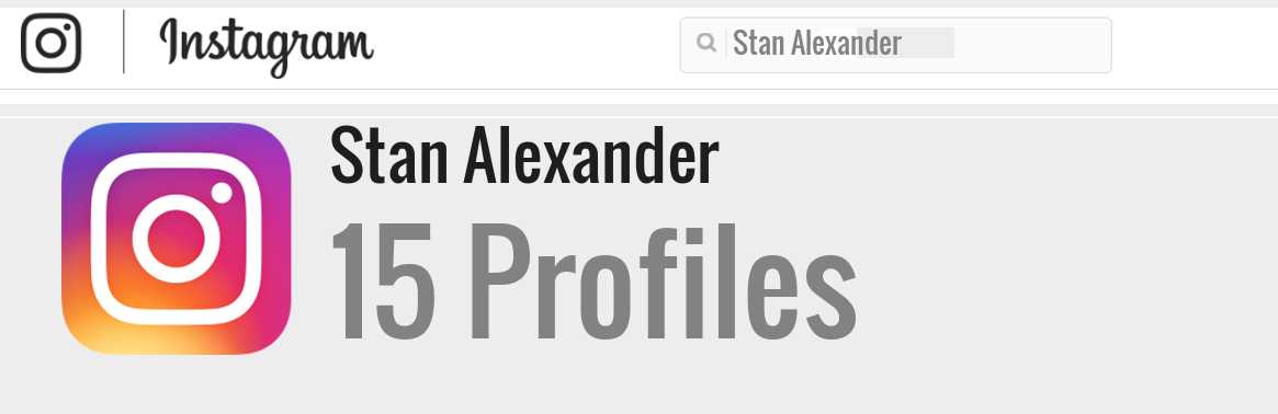 Stan Alexander instagram account