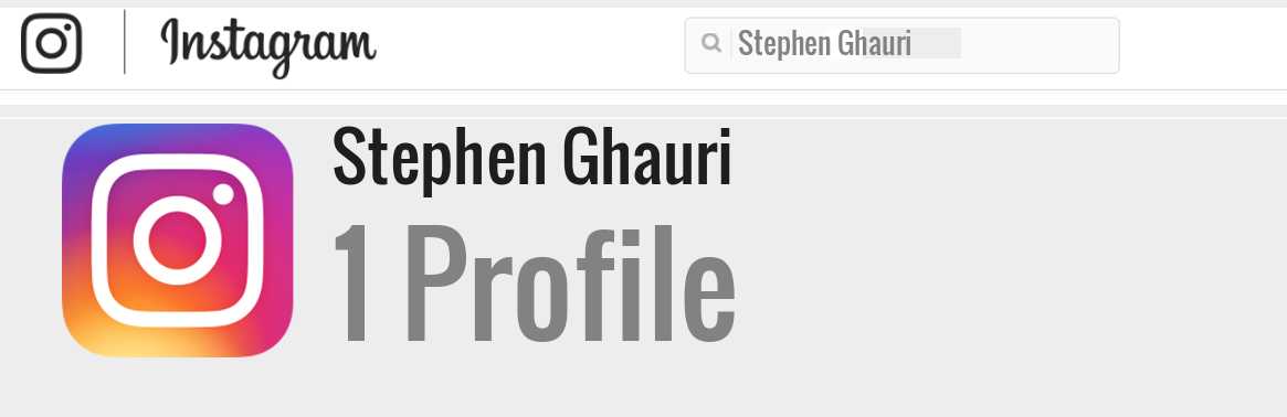 Stephen Ghauri instagram account
