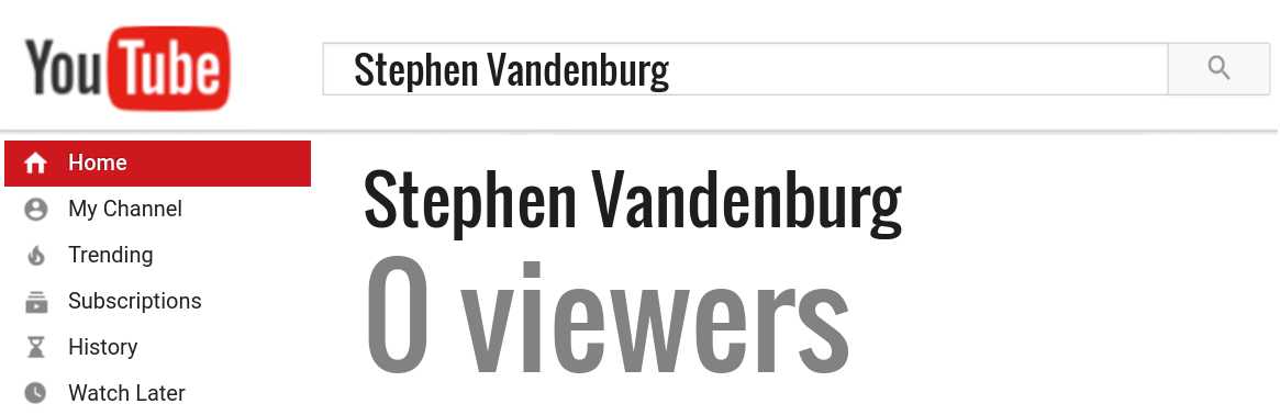 Stephen Vandenburg youtube subscribers