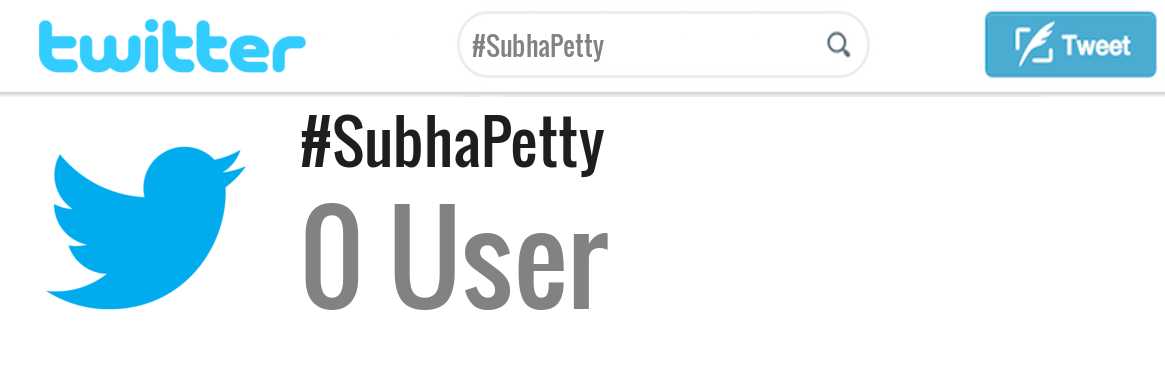 Subha Petty twitter account