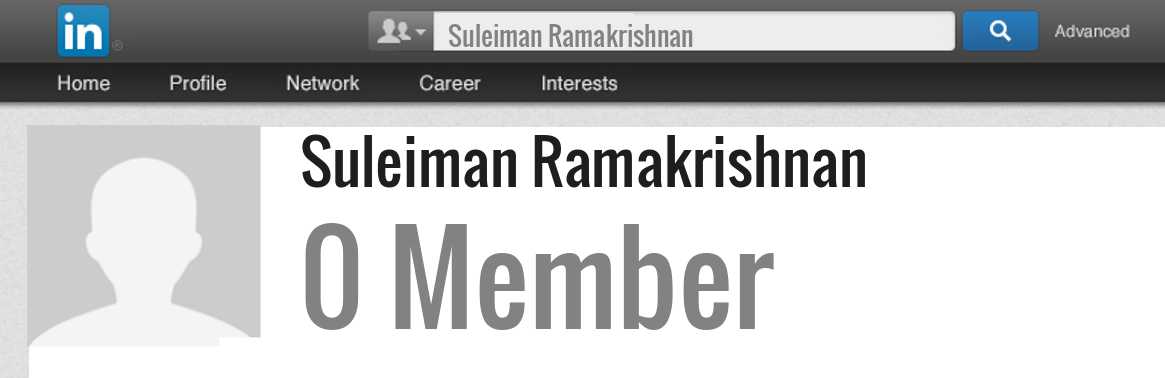 Suleiman Ramakrishnan linkedin profile