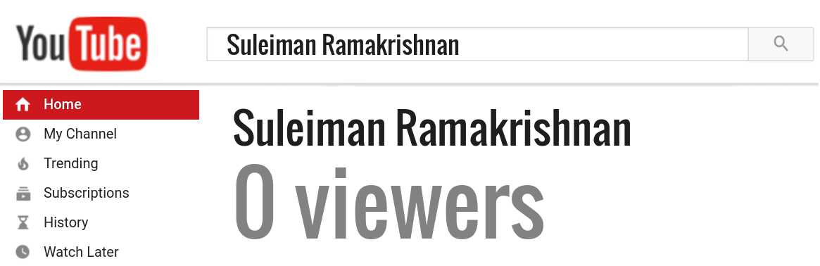 Suleiman Ramakrishnan youtube subscribers