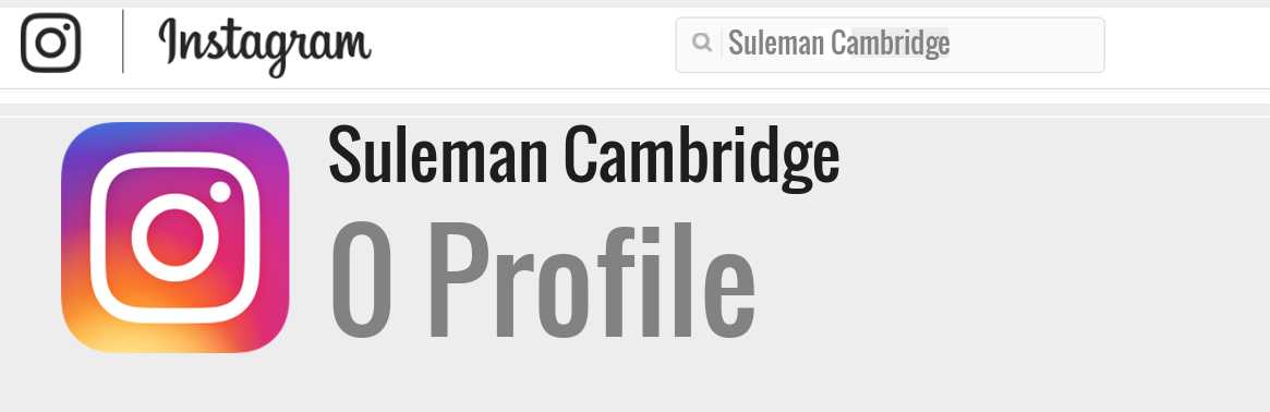 Suleman Cambridge instagram account