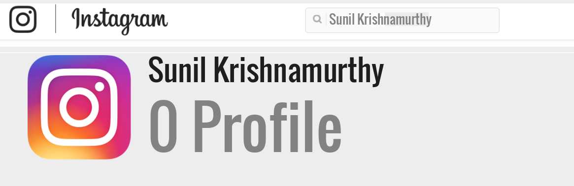 Sunil Krishnamurthy instagram account