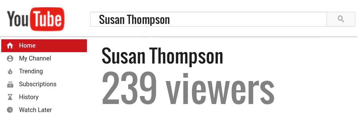 Susan Thompson youtube subscribers