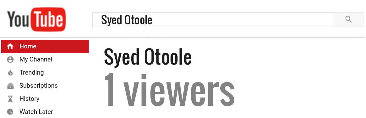 Syed Otoole youtube subscribers