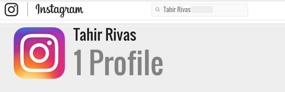 Tahir Rivas instagram account