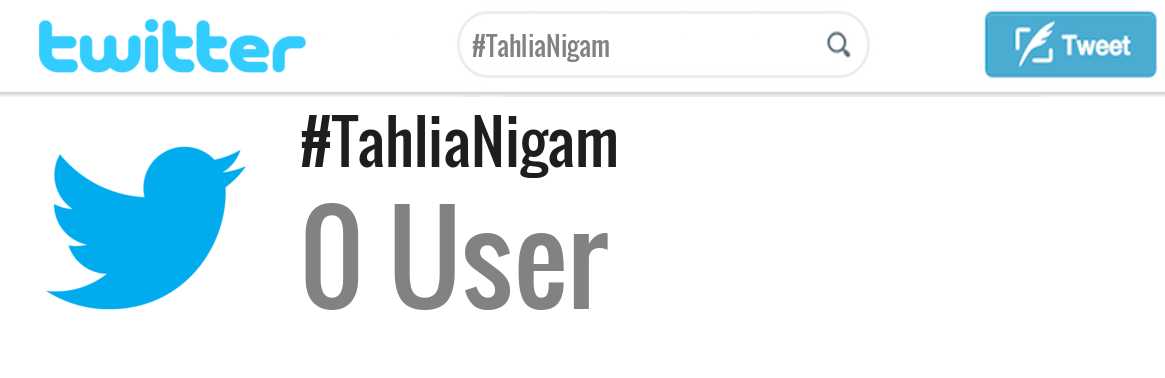 Tahlia Nigam twitter account