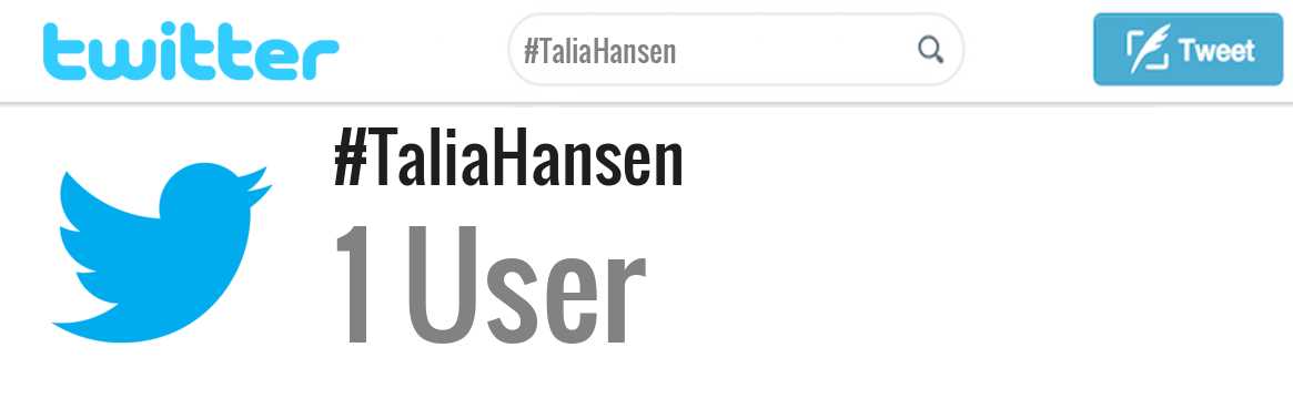 Talia Hansen twitter account