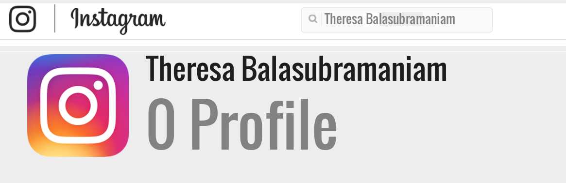 Theresa Balasubramaniam instagram account