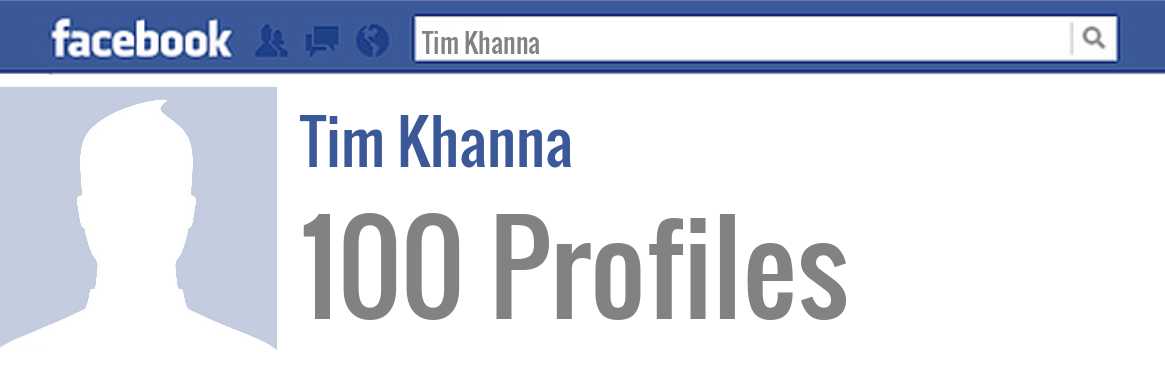 Tim Khanna facebook profiles