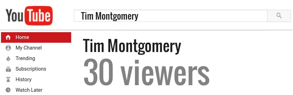 Tim Montgomery youtube subscribers