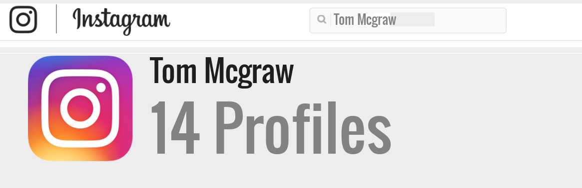 Tom Mcgraw instagram account