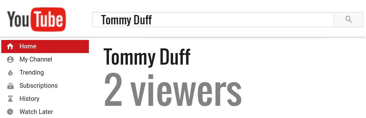 Tommy Duff youtube subscribers