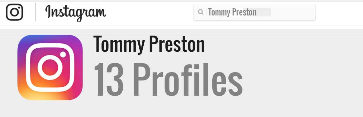 Tommy Preston instagram account
