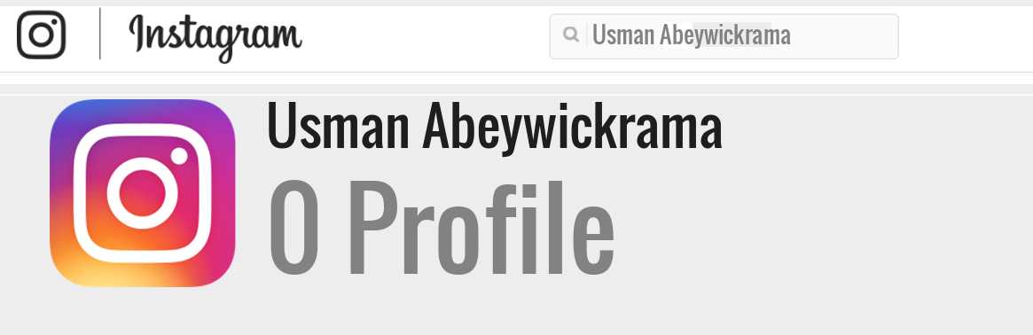 Usman Abeywickrama instagram account