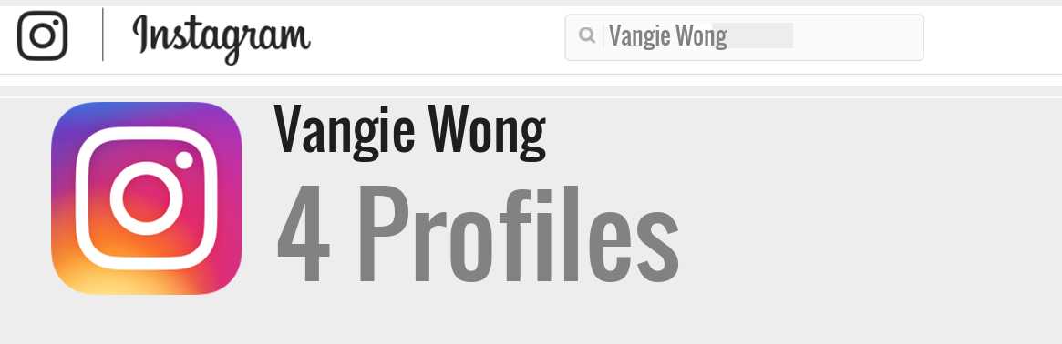 Vangie Wong instagram account