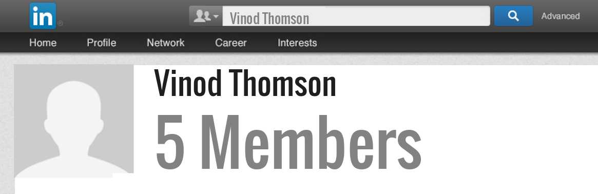 Vinod Thomson linkedin profile