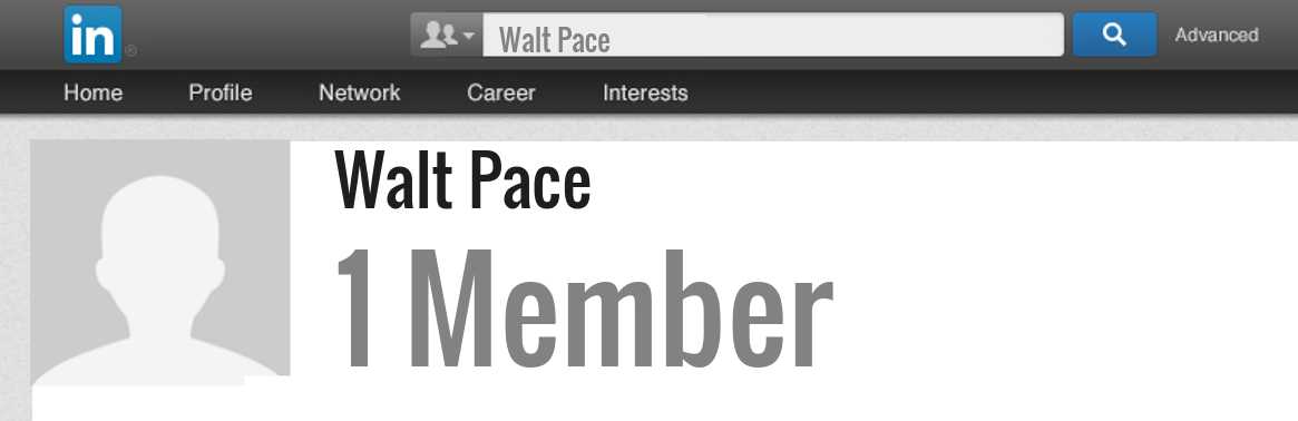 Walt Pace linkedin profile